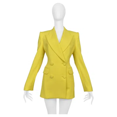 Pre-owned Alexander Mcqueen Yellow Double Breasted Jacket