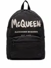 Alexander Mcqueen Black Graffiti Metropolitan Printed Backpack In Black