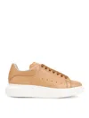 Alexander Mcqueen Caramel Leather Sneakers With Caramel Leather Heel In Orange