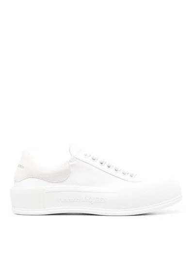 ALEXANDER MCQUEEN FABRIC AND LEATHER SNEAKERS