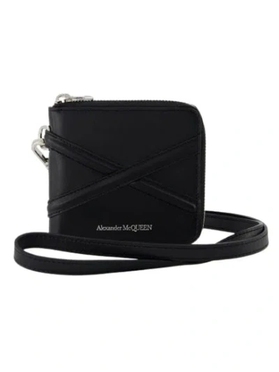 ALEXANDER MCQUEEN ALEXANDER MCQUEEN ZIP AROUND BILLFOLD WALLET - BLACK - LEATHER
