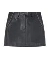 Alexander Mcqueen Women's Zip Detail Leather Mini Skirt In Black In Black