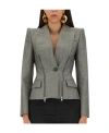 Alexander Mcqueen Zip-detailed Wool-blend Blazer In Gray