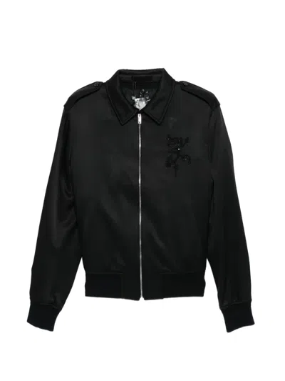 Alexander Mcqueen Zip Embellished Jacket In Black