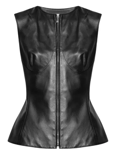 ALEXANDER MCQUEEN ZIP-FRONT SLEEVELESS TOP