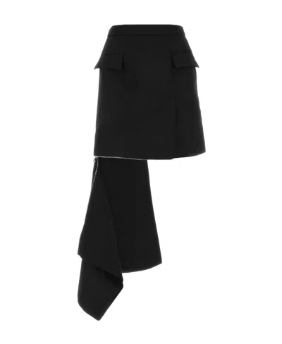 ALEXANDER MCQUEEN ALEXANDER MCQUEEN ASYMMETRIC ZIP-DETAIL MINI SKIRT