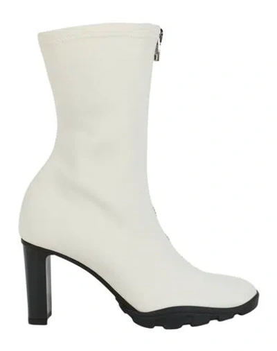 Alexander Mcqueen Zip-up Ankle Boots Woman Ankle Boots Ivory Size 8 Polyamide, Elastane In White