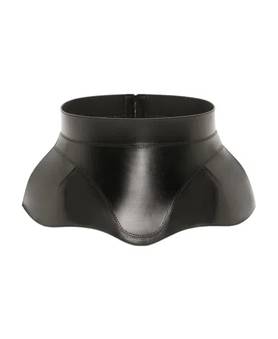 Alexander Mcqueen Zip-up Corset Belt In Black