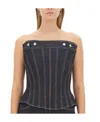 Alexander Mcqueen Alexander Mc Queen Denim Cold Wash Corset Top In Black