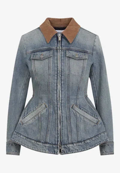 ALEXANDER MCQUEEN ZIP-UP DENIM JACKET