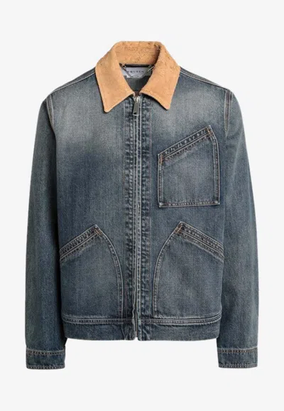 ALEXANDER MCQUEEN ZIP-UP DENIM JACKET