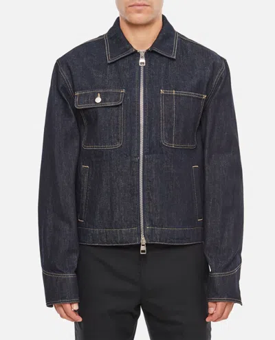 Alexander Mcqueen Zip-up Denim Jacket In Black