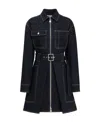 Alexander Mcqueen Zip-up Denim Shirt Dress In Blue