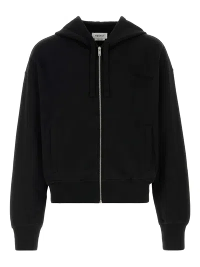Alexander Mcqueen Zip-up Hoodie In Black