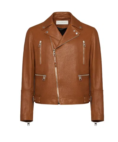 ALEXANDER MCQUEEN ALEXANDER MCQUEEN ZIP-UP LEATHER BIKER JACKET