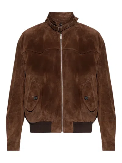 Alexander Mcqueen Zip-up Leather Jacket In Brown
