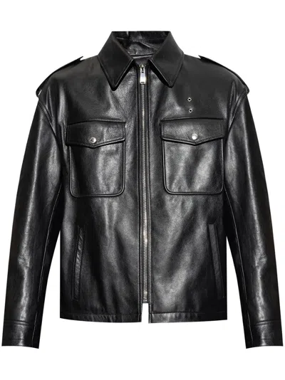 Alexander Mcqueen Black Leather Jacket