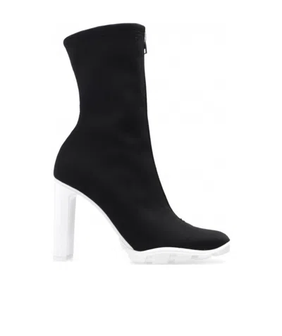 Alexander Mcqueen Zip-up Sock-style Boots In Black