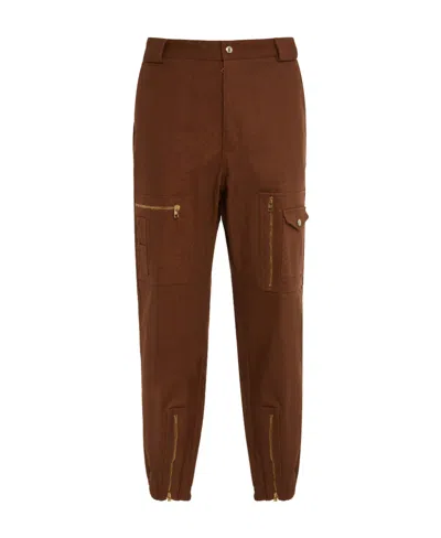 Alexander Mcqueen Zipper Details Tooling Casual Pants In Brown
