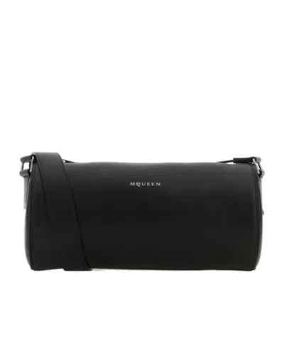 ALEXANDER MCQUEEN ALEXANDER MCQUEEN LOGO PRINTED ROLLER SHOULDER BAG