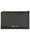 Alexander Mcqueen Women Zippered Card Holder In Black