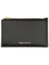 Alexander Mcqueen Zippered Card Holder In Black