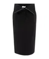 Alexander Mcqueen Black Split Hem Midi Skirt In Black