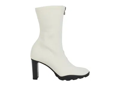 Pre-owned Alexander Mcqueen Zipup Ankle Boots (women's) Sneakers In Ivory