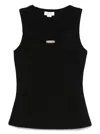 Alexander Mcqueen Ribbed Texture Sleeveless Top In Black