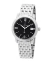 Alexander Men's Sophisticate Silver-tone Stainless Steel , Black Dial , 40mm Round Watch
