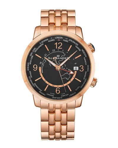 Alexander 2 Quartz Black Dial Men's Watch A171b-03 In Black / Gold Tone / Rose / Rose Gold Tone