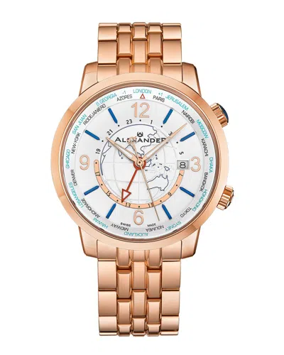 Alexander Men's Journeyman 2 Rose-gold Stainless Steel , Silver-tone Dial , 40mm Round Watch