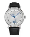 Alexander Men's Triumph Automatic Black Leather , Silver-tone Dial , 49mm Round Watch