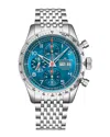 Alexander Men's Megalos Silver-tone Stainless Steel, Blue Dial, 51mm Round Watch