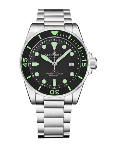 Alexander Men's Vathos3 Silver-tone Stainless Steel , Two-tone Dial , 49mm Round Watch