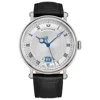 Alexander Men's Triumph Automatic Black Leather , Silver-tone Dial , 49mm Round Watch In Black