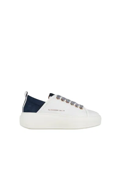 Alexander Smith Asbcwhw-0523-wbl  Women's White Leather In Blue