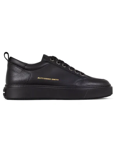 ALEXANDER SMITH BLACK TRAINERS WITH SMOOTH LEATHER