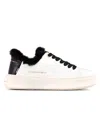 Alexander Smith Casual Trainers With Distinctive Black Fur Trim In White