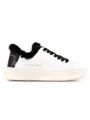 Alexander Smith Casual Trainers With Distinctive Black Fur Trim In White