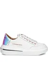 Alexander Smith Iridescent-panel Platform Sneakers In White