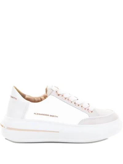 Alexander Smith Lace-up Platform Sneakers In White