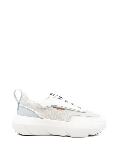 Alexander Smith Leather Panelled Sneakers In Gray