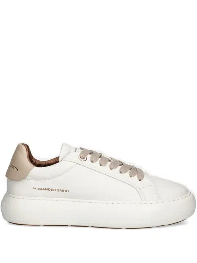 Alexander Smith Leather Platform Sneakers In White