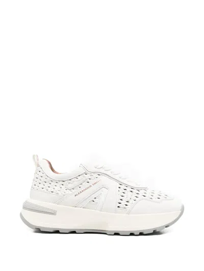 Alexander Smith Liverpool Perforated Leather Sneakers In White