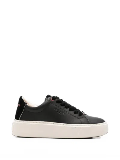 Alexander Smith Logo-embossed Leather Sneakers In Black