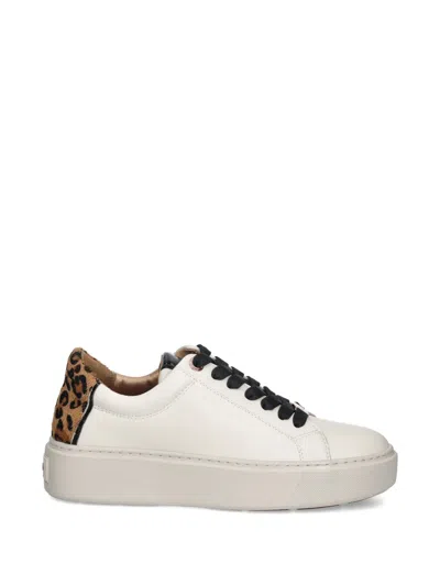 Alexander Smith London Leopard-panel Sneakers In White