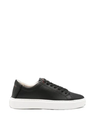 Alexander Smith London Logo-embossed Leather Sneakers In Black