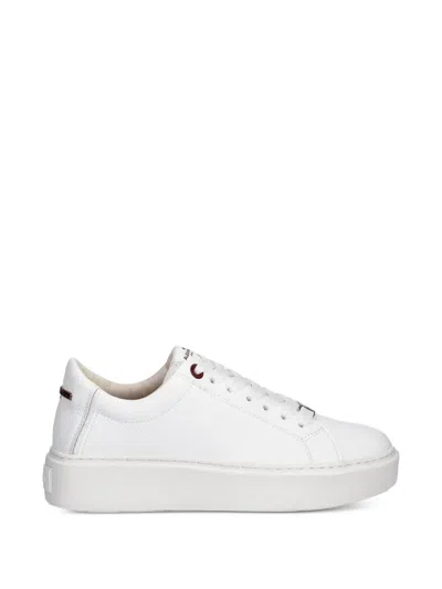 Alexander Smith London Pebbled-leather Platform Sneakers In White