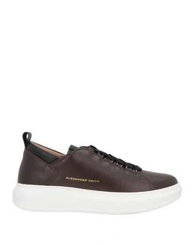 Alexander Smith Man Sneakers Dark Brown Size 9 Leather